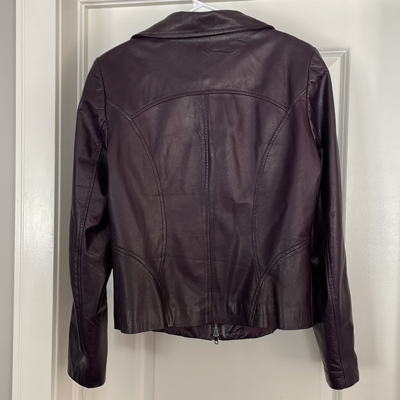 Dark Purple Danier Leather Jacket - Picture 2 of 5